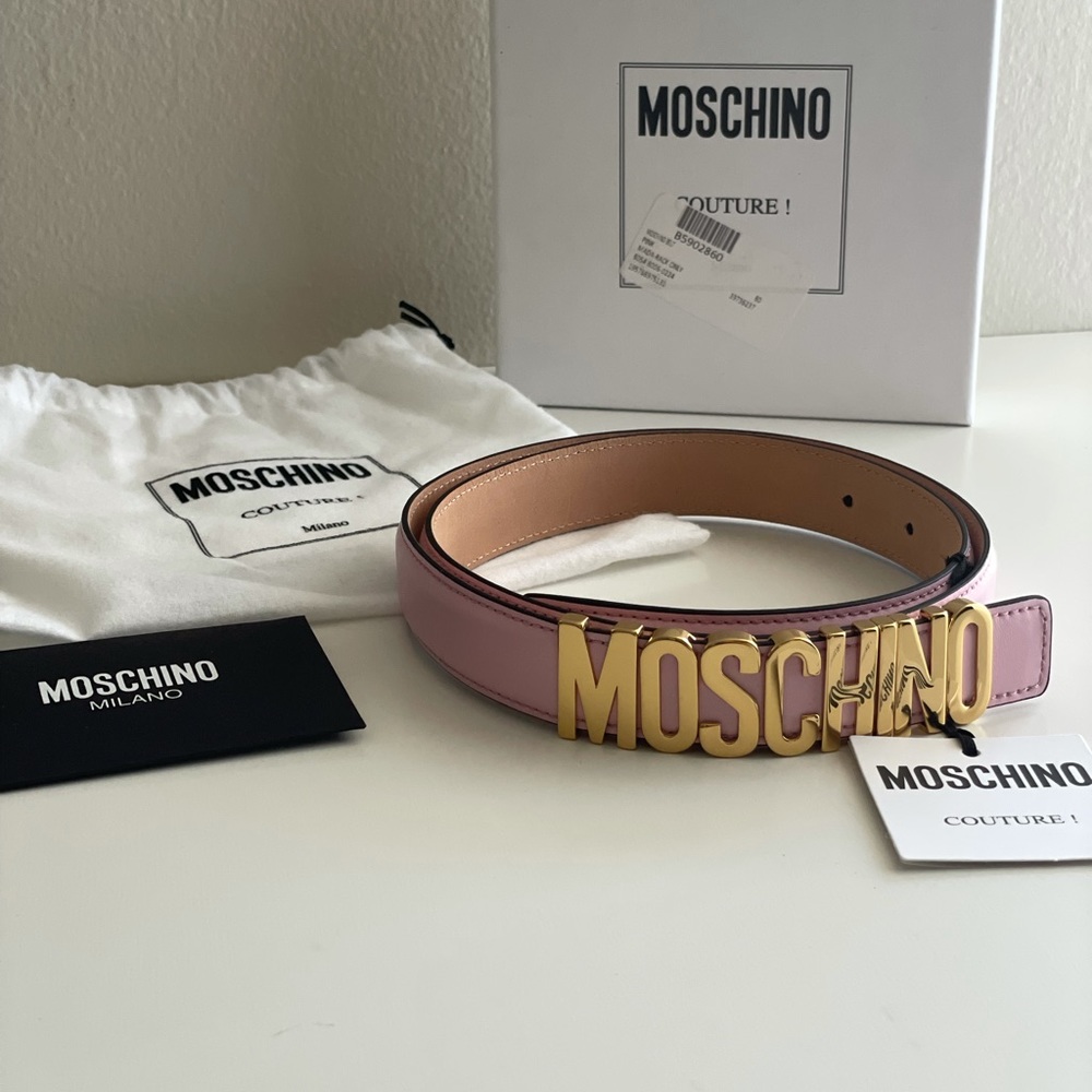 Last priceMoschino Leather Logo Belt